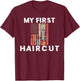 This Is My First Haircut Barber Barbershop Kids Boys Hair T-Shirt - T-Shirt | Maroon