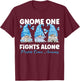 Gnome One Fights Alone Light Blue| Prostate Cancer Awareness T-Shirt - T-Shirt | Maroon