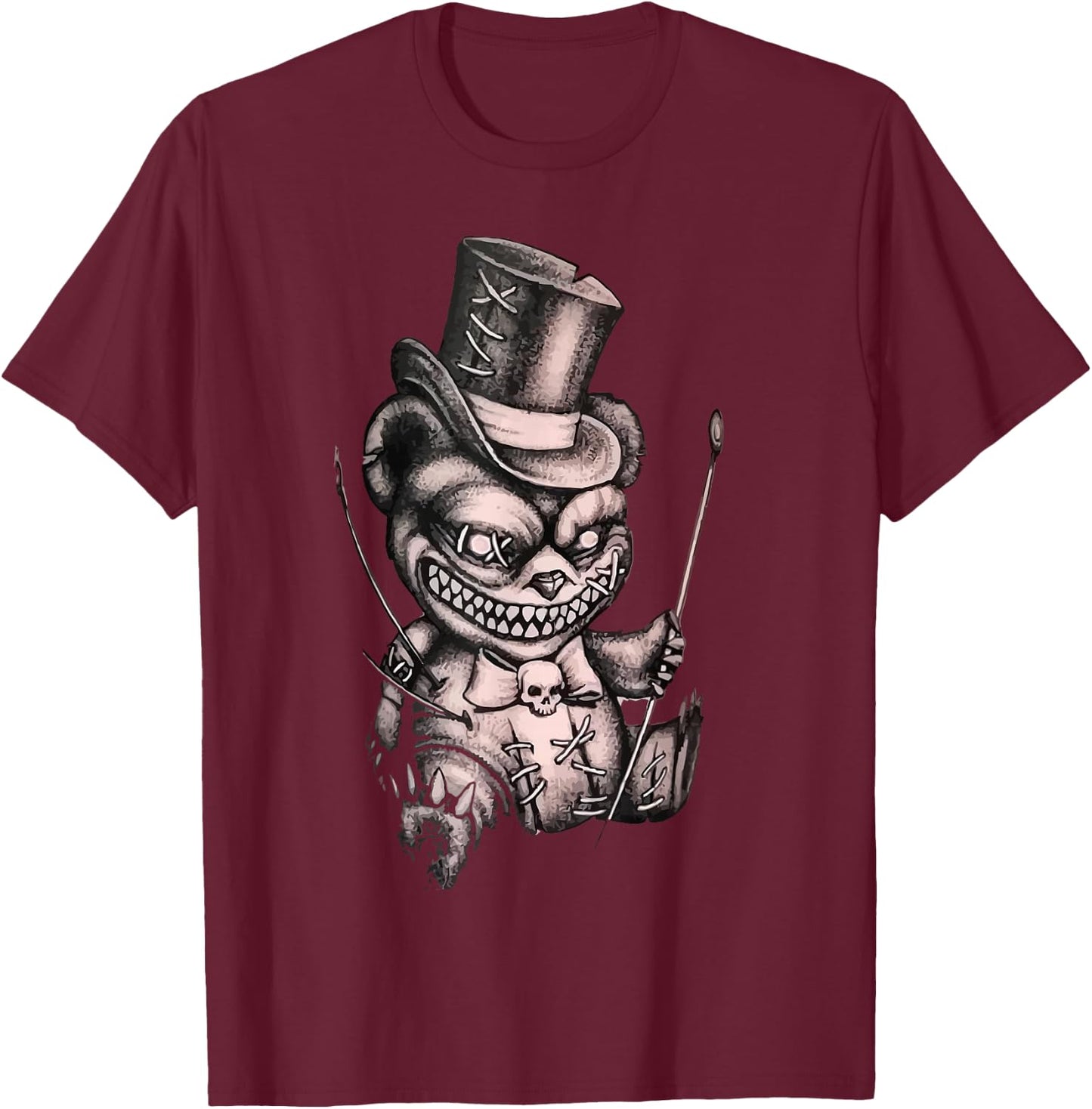 Pastel Goth Teddy Bear Voodoo Doll T-Shirt - T-Shirt | Maroon