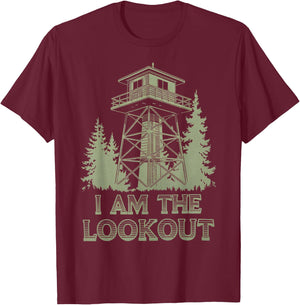 Fire Lookout Tower Vintage Forest Park Nature Ranger T-Shirt - T-Shirt | Maroon