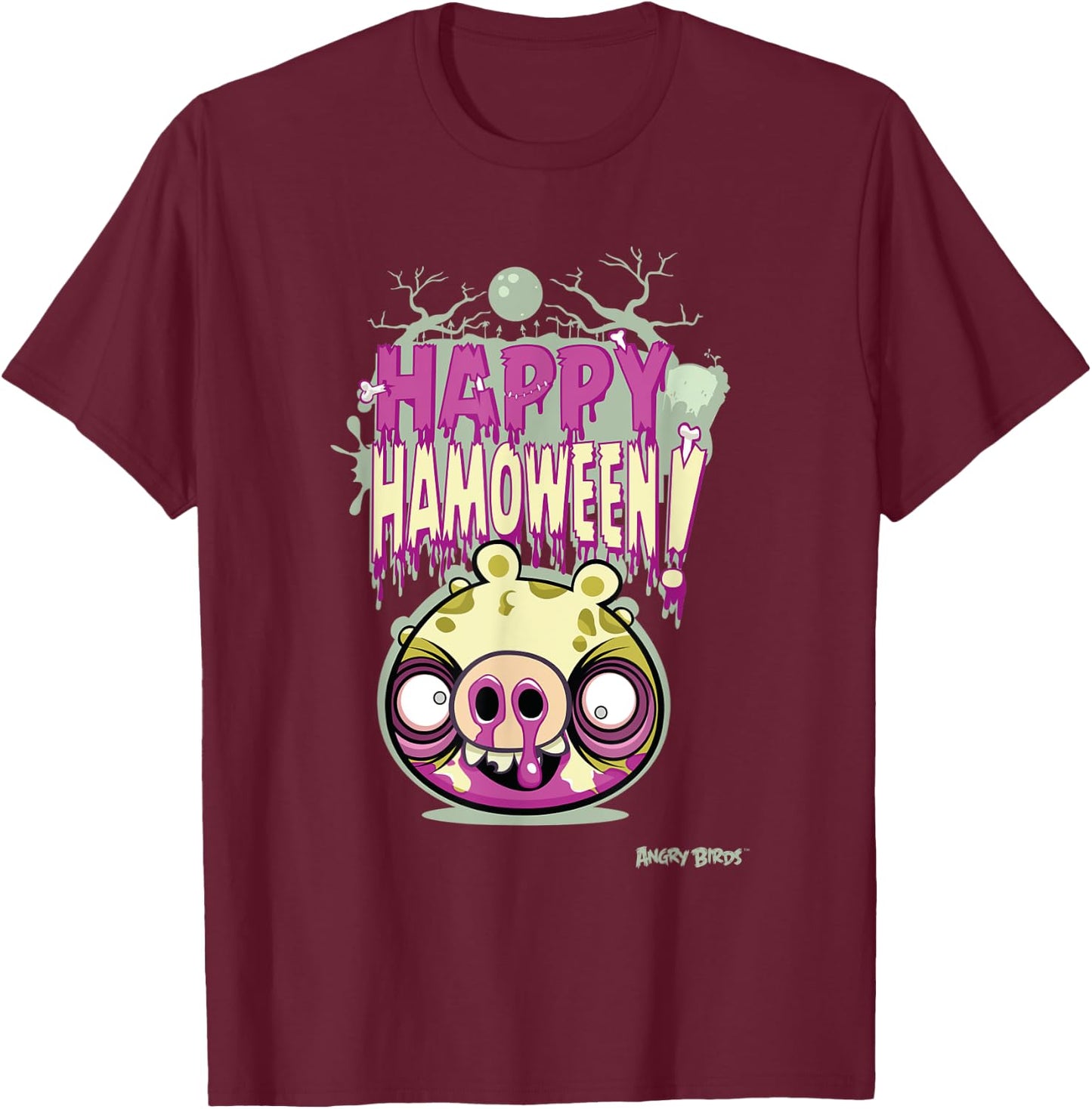 Angry Birds Happy Halloween Official Merchandise T-Shirt - T-Shirt | Maroon