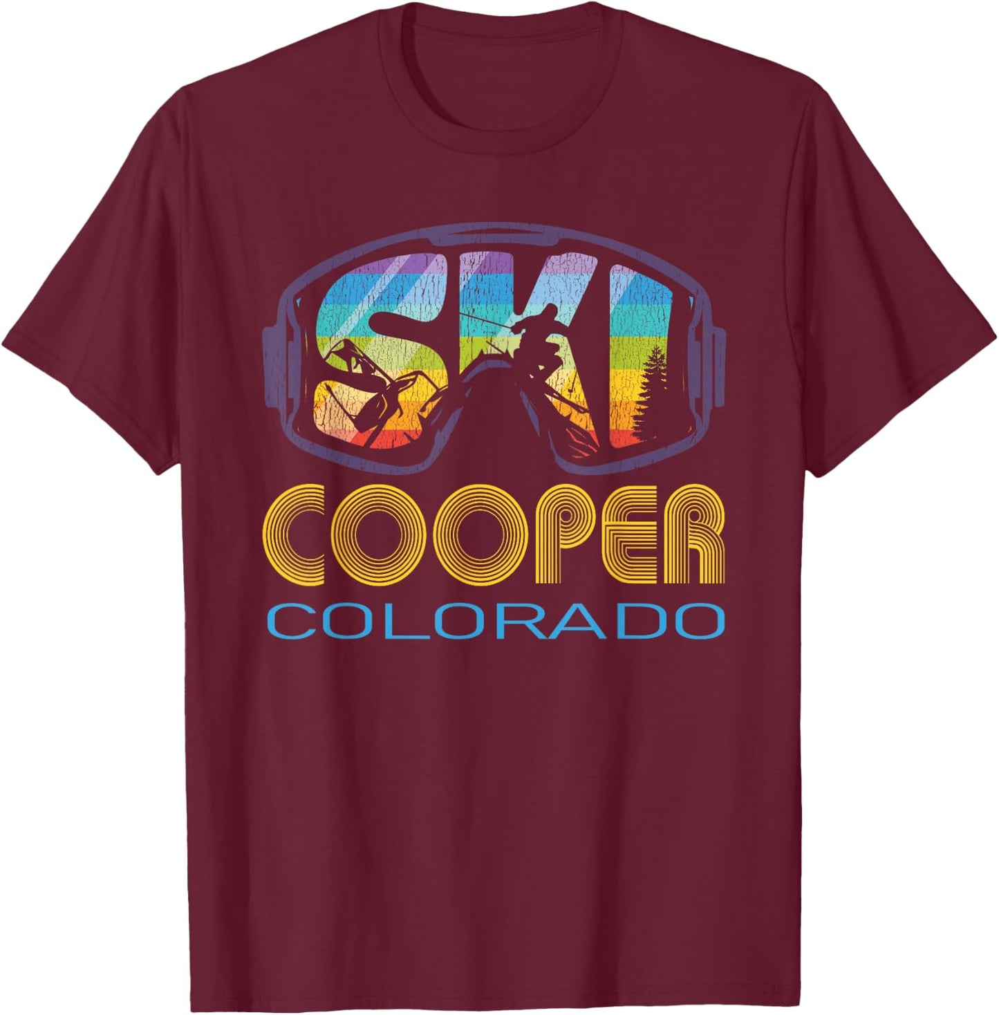 Ski Cooper Colorado Skiing Vacation T-Shirt - T-Shirt | Maroon