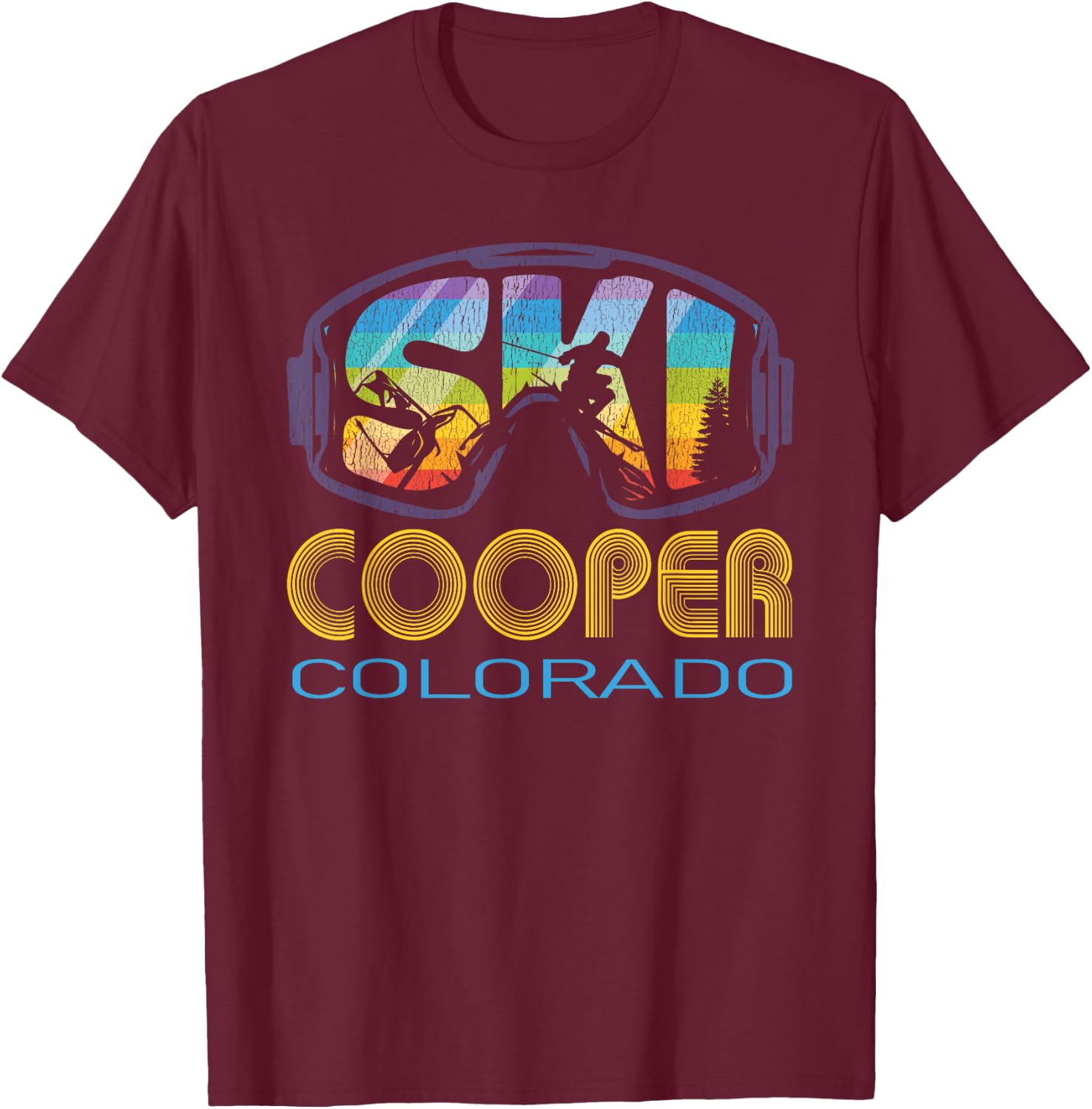 Ski Cooper Colorado Skiing Vacation T-Shirt - T-Shirt | Maroon