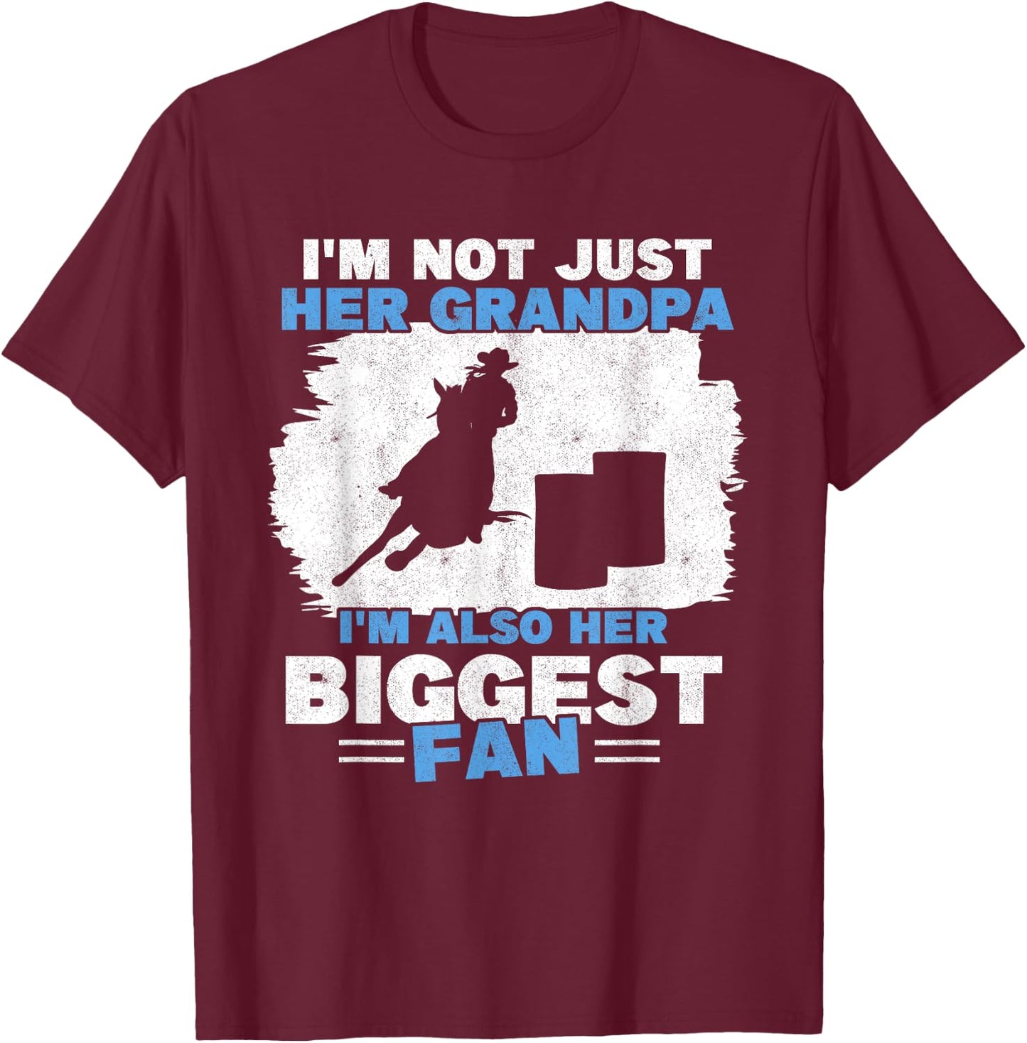 Barrel Racer Fan Grandpa Grandfather Horse Barrel Racing T-Shirt - T-Shirt | Maroon