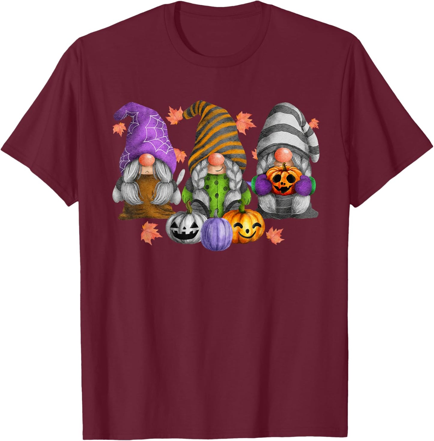 Gnomes Halloween Costumes Funny Outfits Matching T-Shirt - T-Shirt | Maroon
