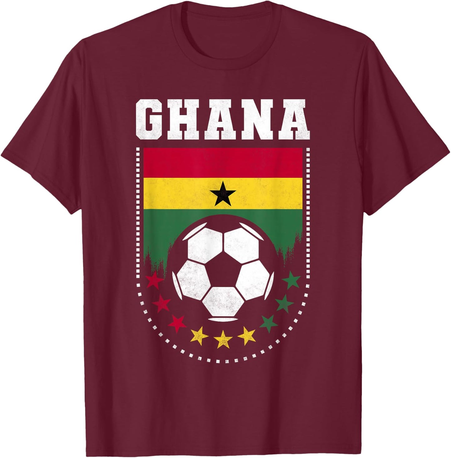 Ghana Football Fan Flag T-Shirt - T-Shirt | Maroon