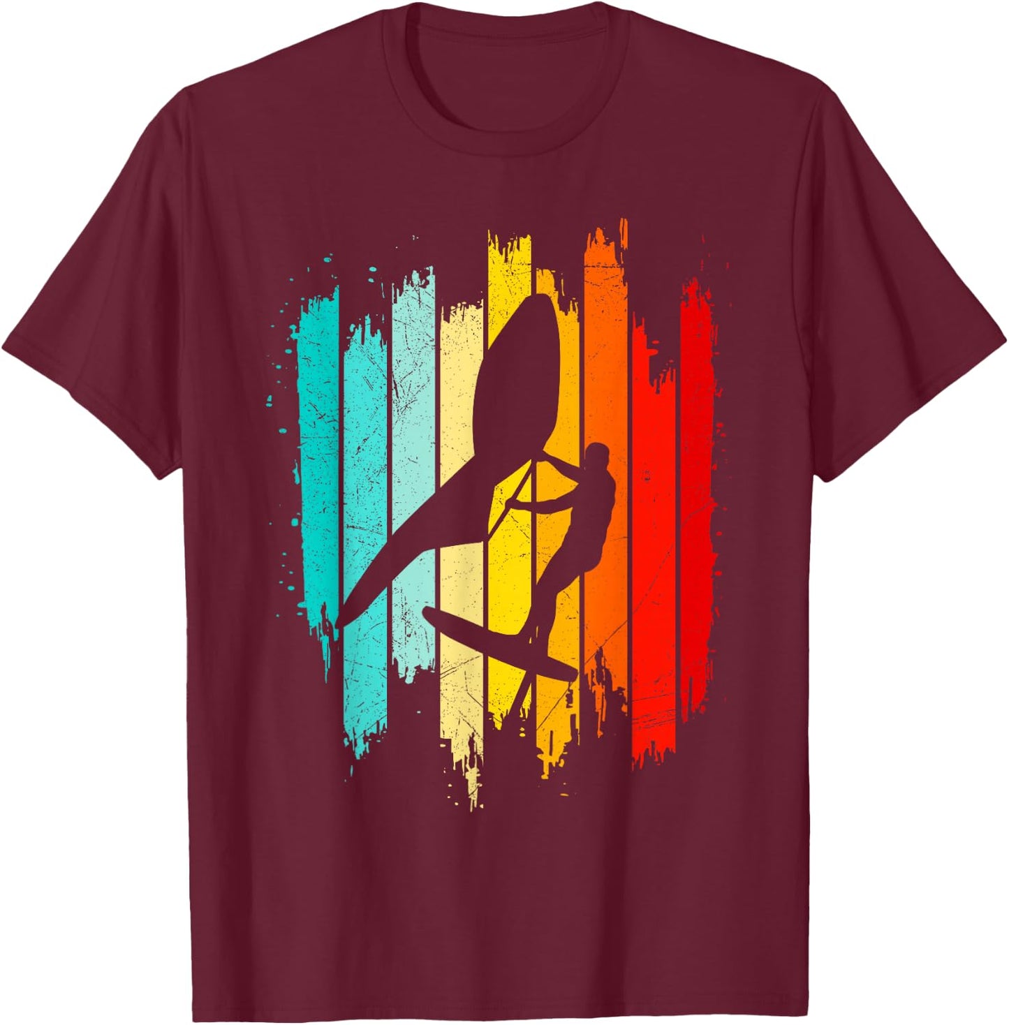 Wing Foil Wingfoil Wingsurf Retro Wing Foiler T-Shirt - T-Shirt | Maroon