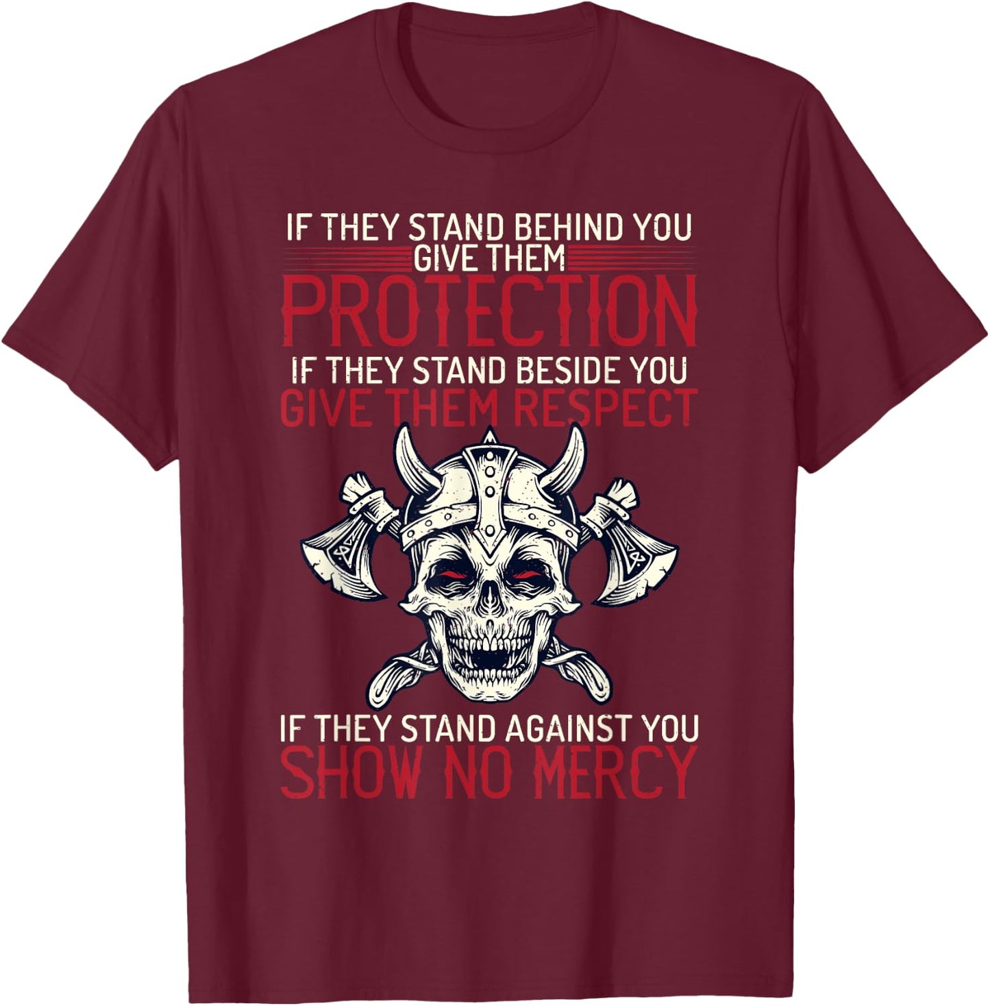 Family protection fighter Valhalla Odin Nordic Viking T-Shirt - T-Shirt | Maroon