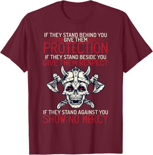 Family protection fighter Valhalla Odin Nordic Viking T-Shirt - T-Shirt | Maroon