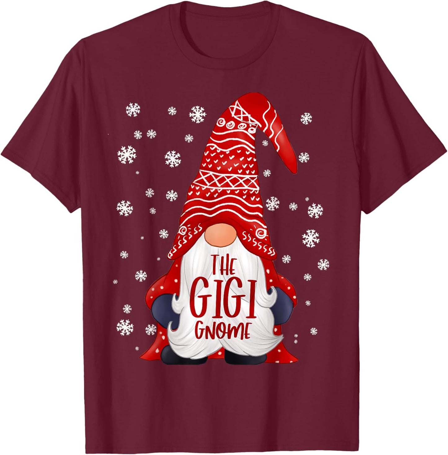 Funny Gigi Gnome Family Matching Christmas Gift Pajama T-Shirt - T-Shirt | Maroon
