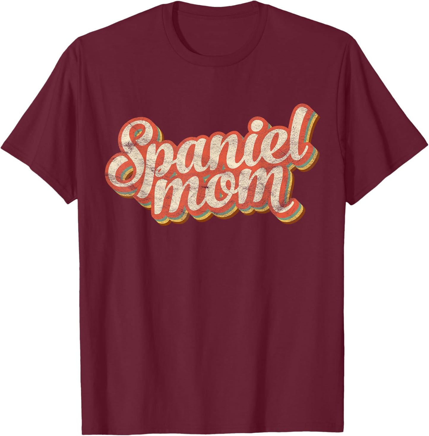 Vintage Spaniel Mom Dog Lover Pet English Cocker Mama T-Shirt - T-Shirt | Maroon