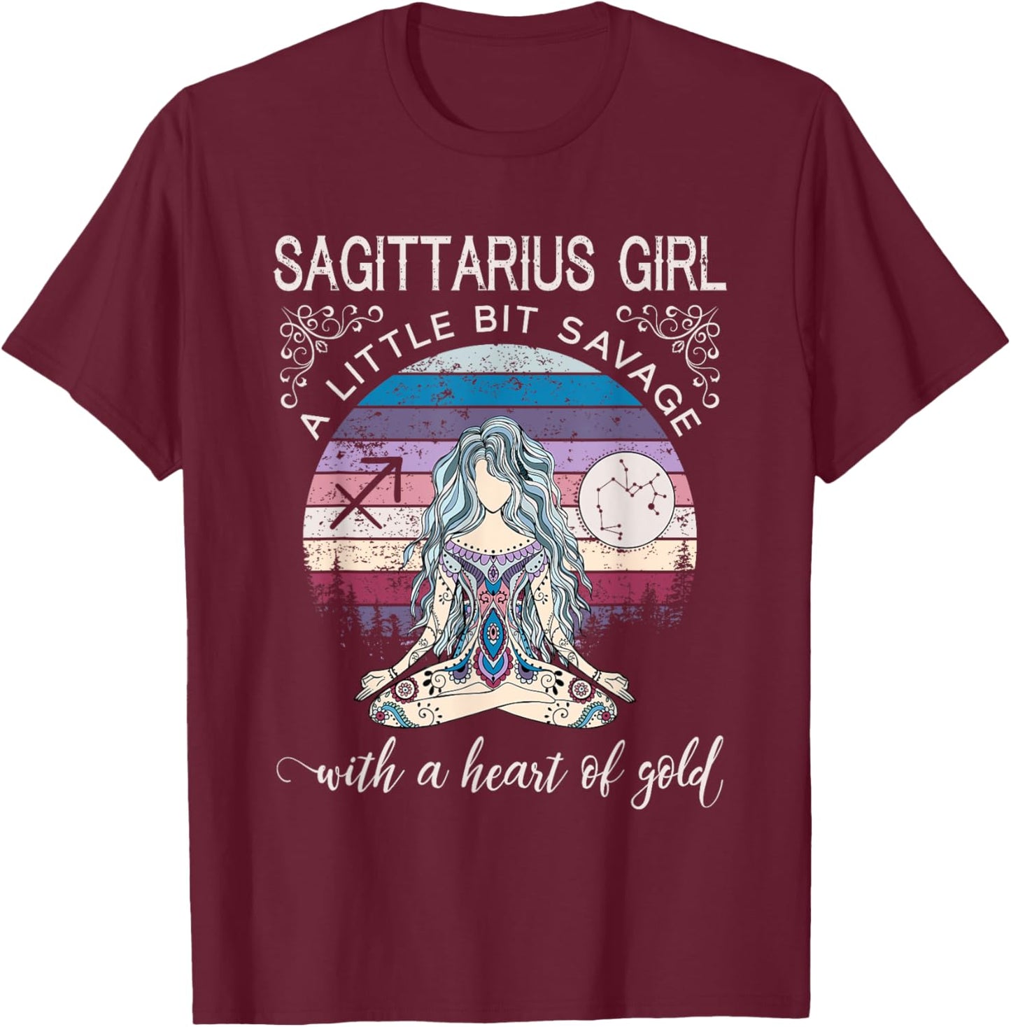 Sagittarius Girl Birthday Shirt December Gift T-Shirt - T-Shirt | Maroon