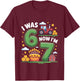 I was 6 Now I’m 7 Farm Tractor 67 T-Shirt - T-Shirt | Maroon