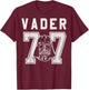 Star Wars Vader Jersey 77 T-Shirt - T-Shirt | Maroon