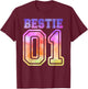 Funny BFF 01 Best Friend Matching Bestie Tie Dye T-Shirt - T-Shirt | Maroon