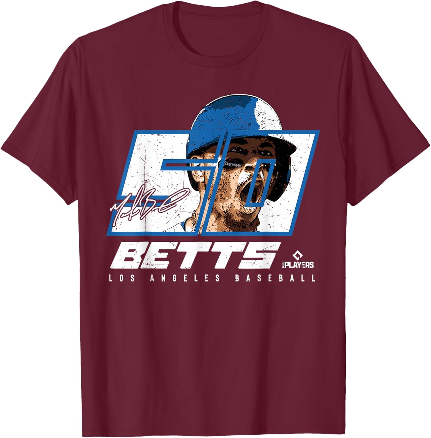 Mookie Betts - Silhouette Los Angeles MLBPA T-Shirt - T-Shirt | Maroon