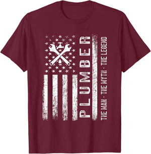 Plumbing Graphic Design Plumber Dad T-Shirt - T-Shirt | Maroon