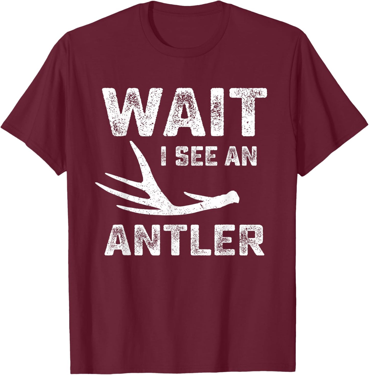Elk & deer shed antler Hunters graphic- hunting outdoor T-Shirt - T-Shirt | Maroon