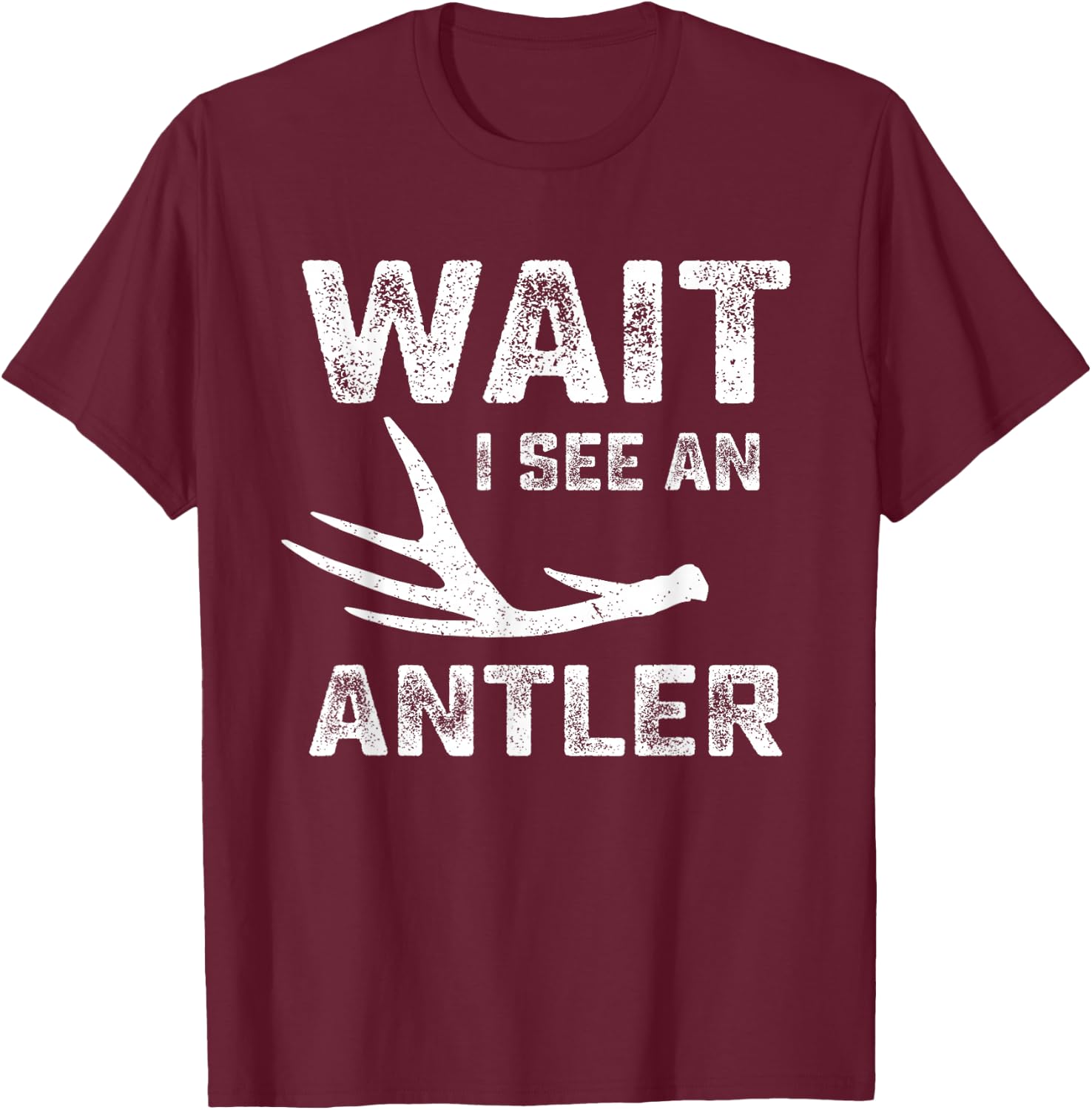 Elk & deer shed antler Hunters graphic- hunting outdoor T-Shirt - T-Shirt | Maroon