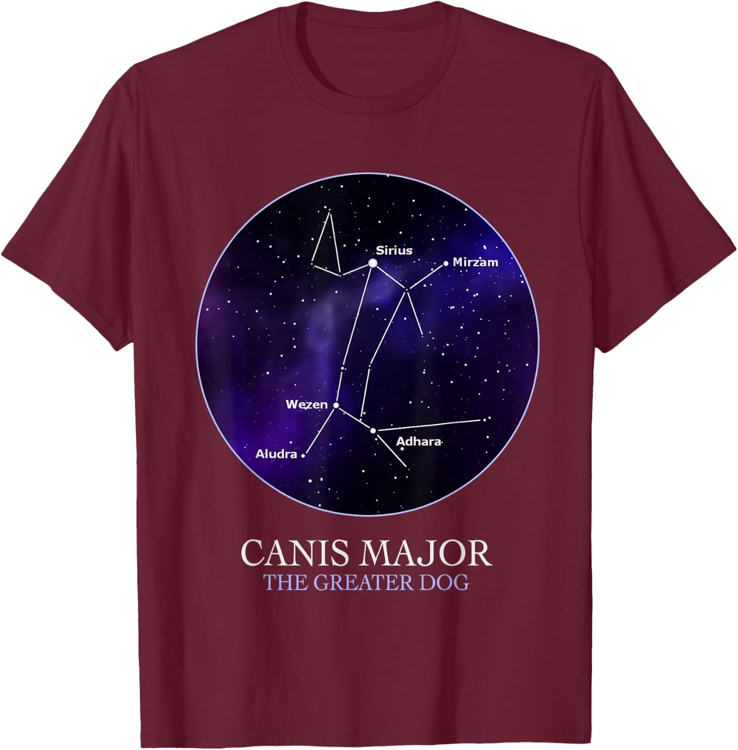 Astronomy Canis Major Constellation Astrology Science Nerd T-Shirt - T-Shirt | Maroon