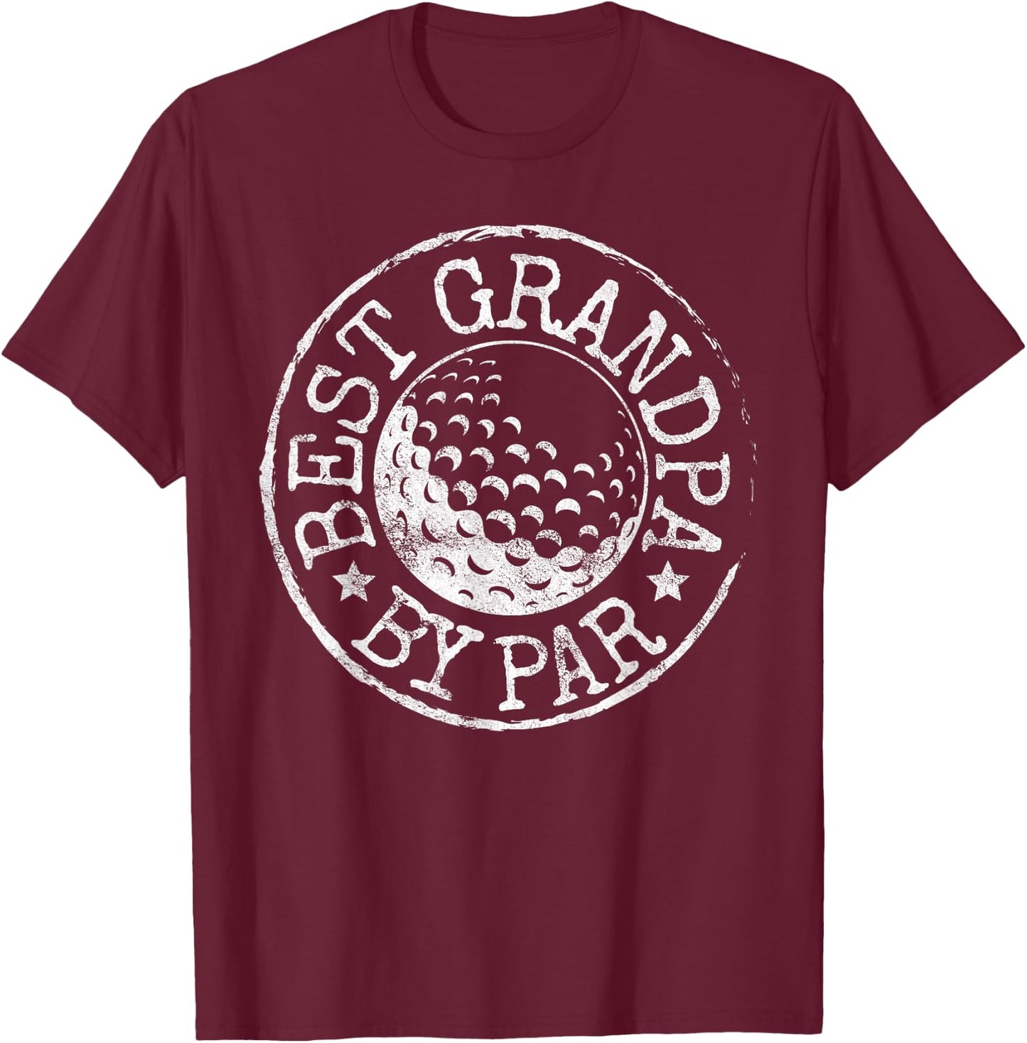 Best Grandpa by Par Golf Father's Day Gift Grandad Golfer T-Shirt - T-Shirt | Maroon