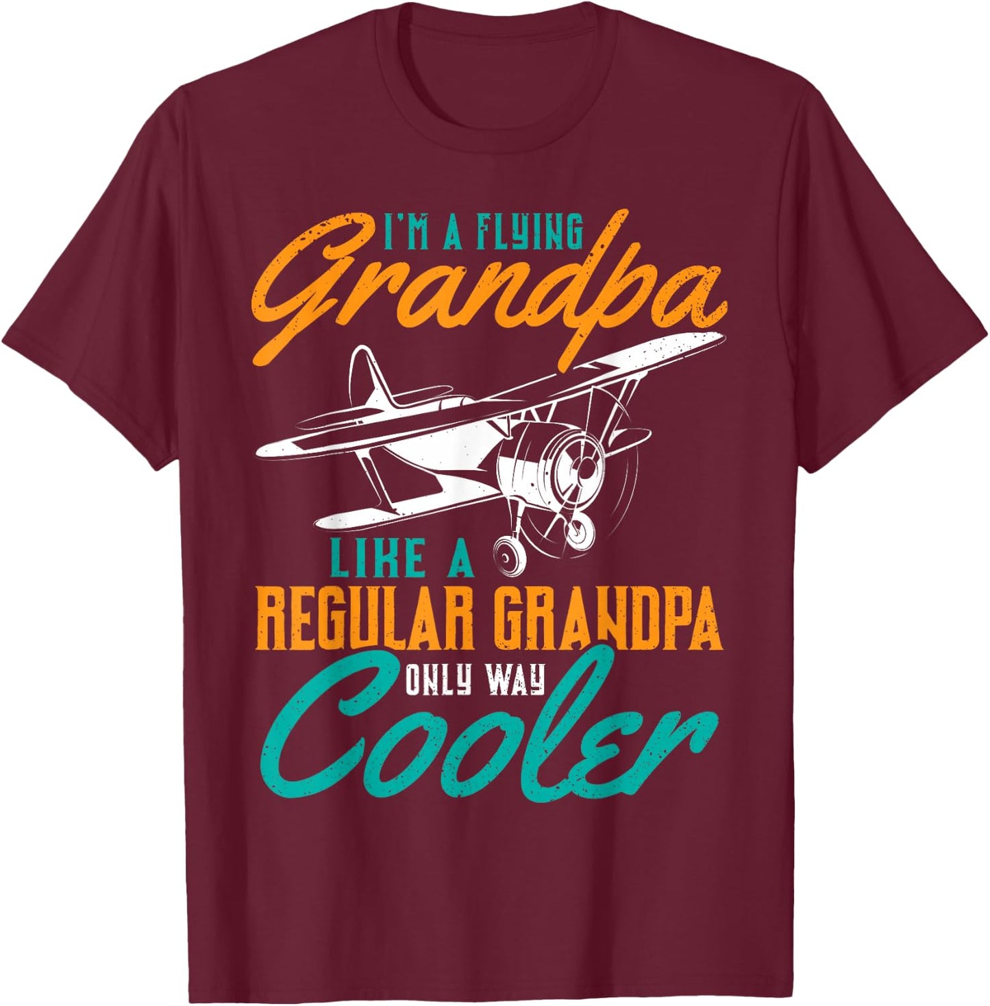 Airplane Gifts - Pilot Grandpa Airplane Novelty T-Shirt - T-Shirt | Maroon