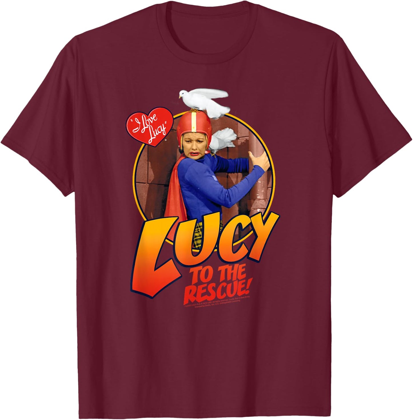 I Love Lucy To The Rescue T-Shirt - T-Shirt | Maroon