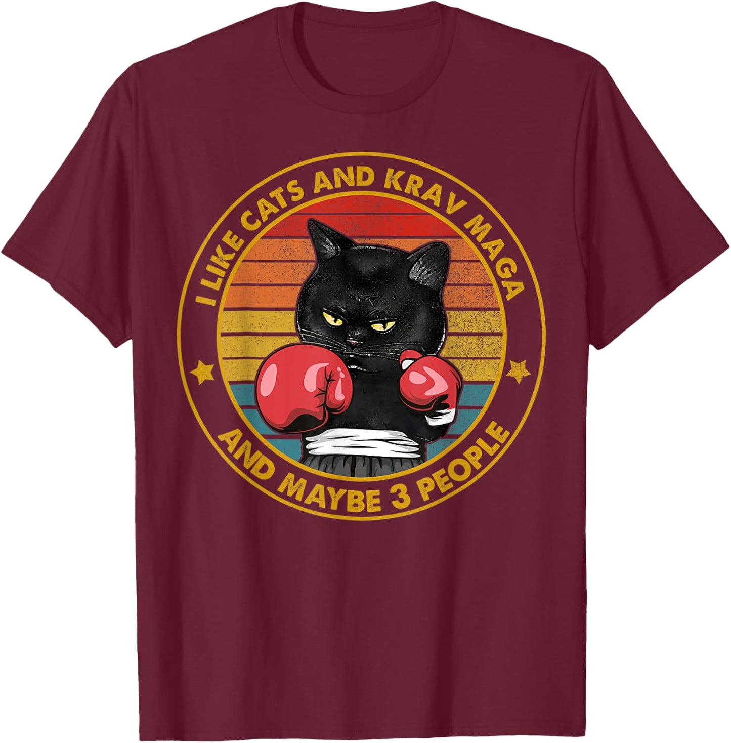 Krav Maga Cat Martial Arts Israel Defense Forces T-Shirt - T-Shirt | Maroon