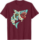 Shark Zombie Shirt Creepy Zombie Halloween Costume Mummy T-Shirt - T-Shirt | Maroon