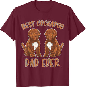 Best Cockapoo Dad Ever Dog Father Dad Cockapoo T-Shirt - T-Shirt | Maroon
