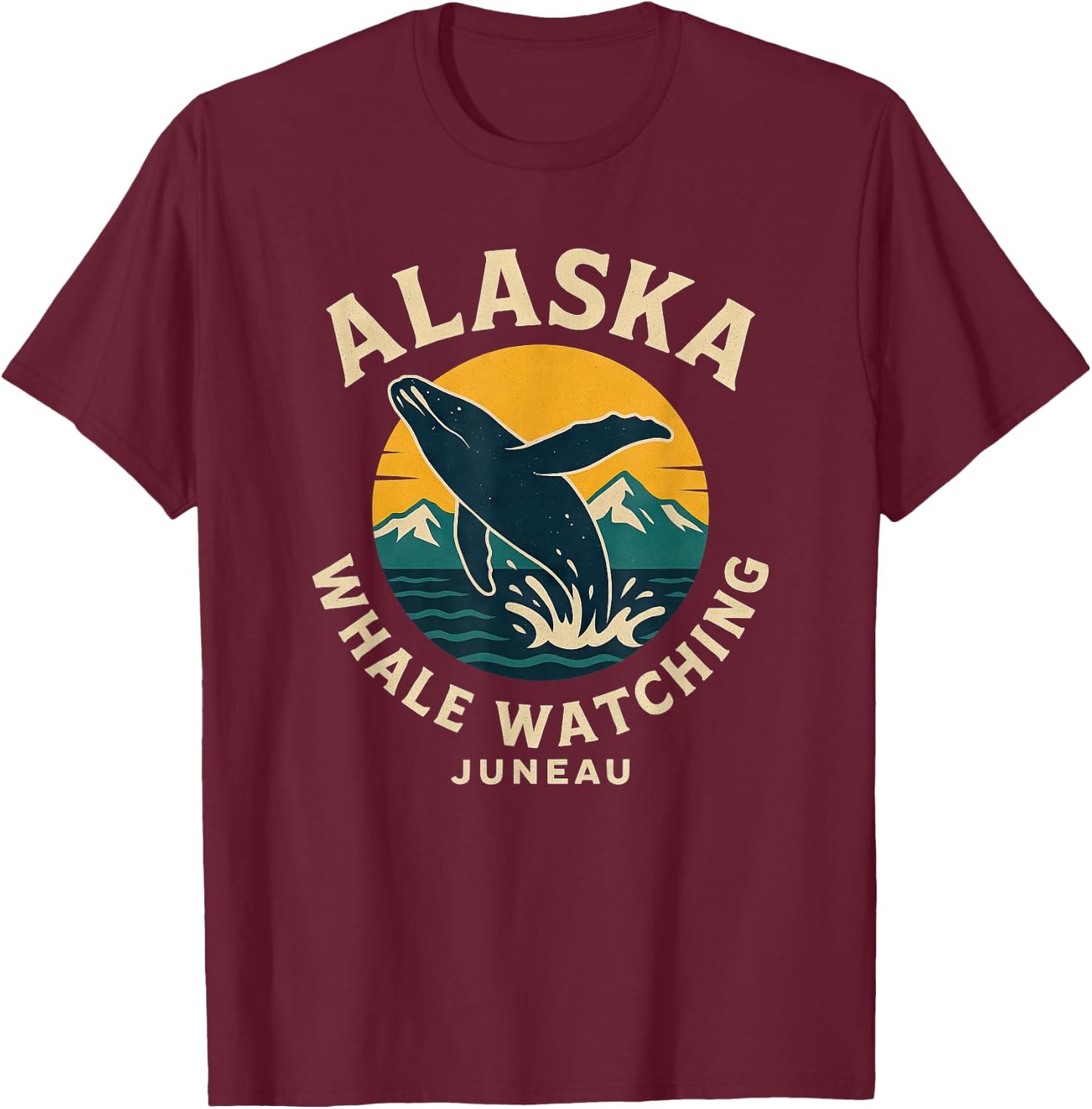 Alaska Whale Watching Juneau T-Shirt - T-Shirt | Maroon