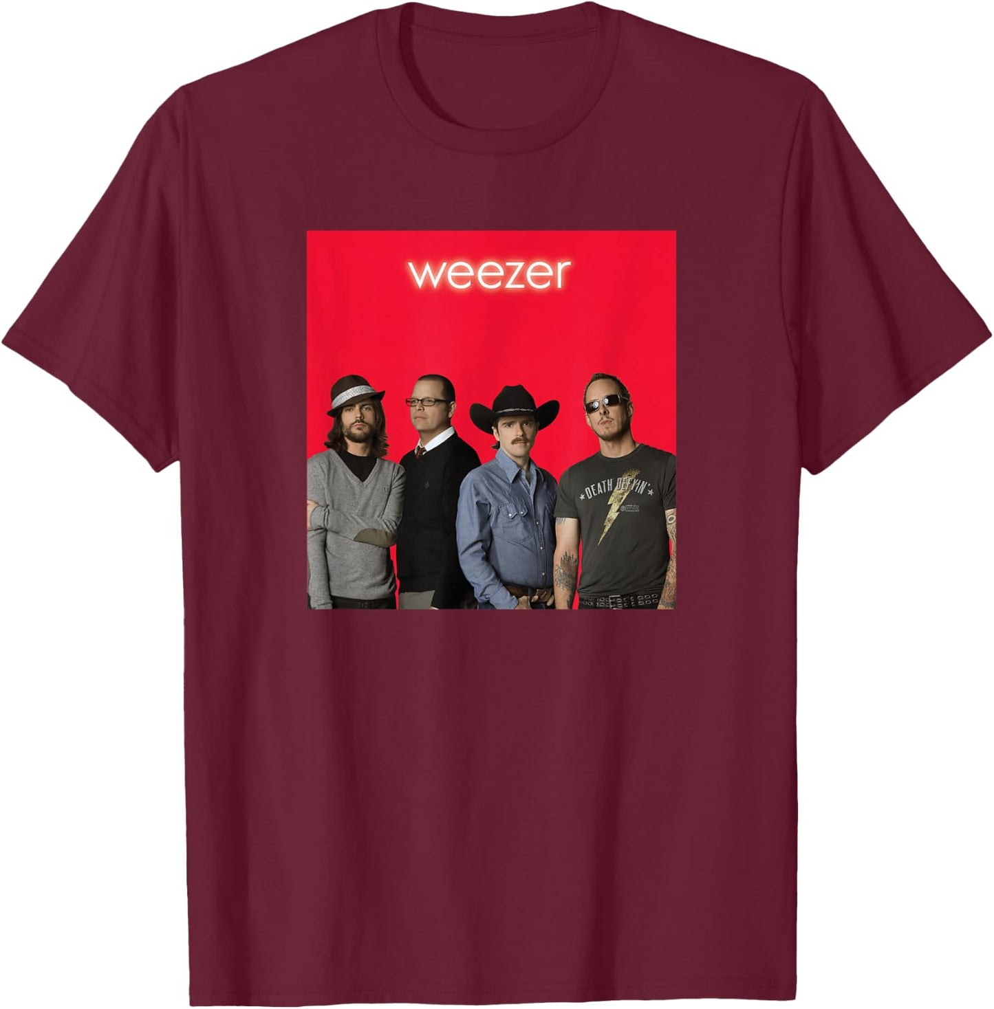 Weezer - Red Album Cover T-Shirt - T-Shirt | Maroon