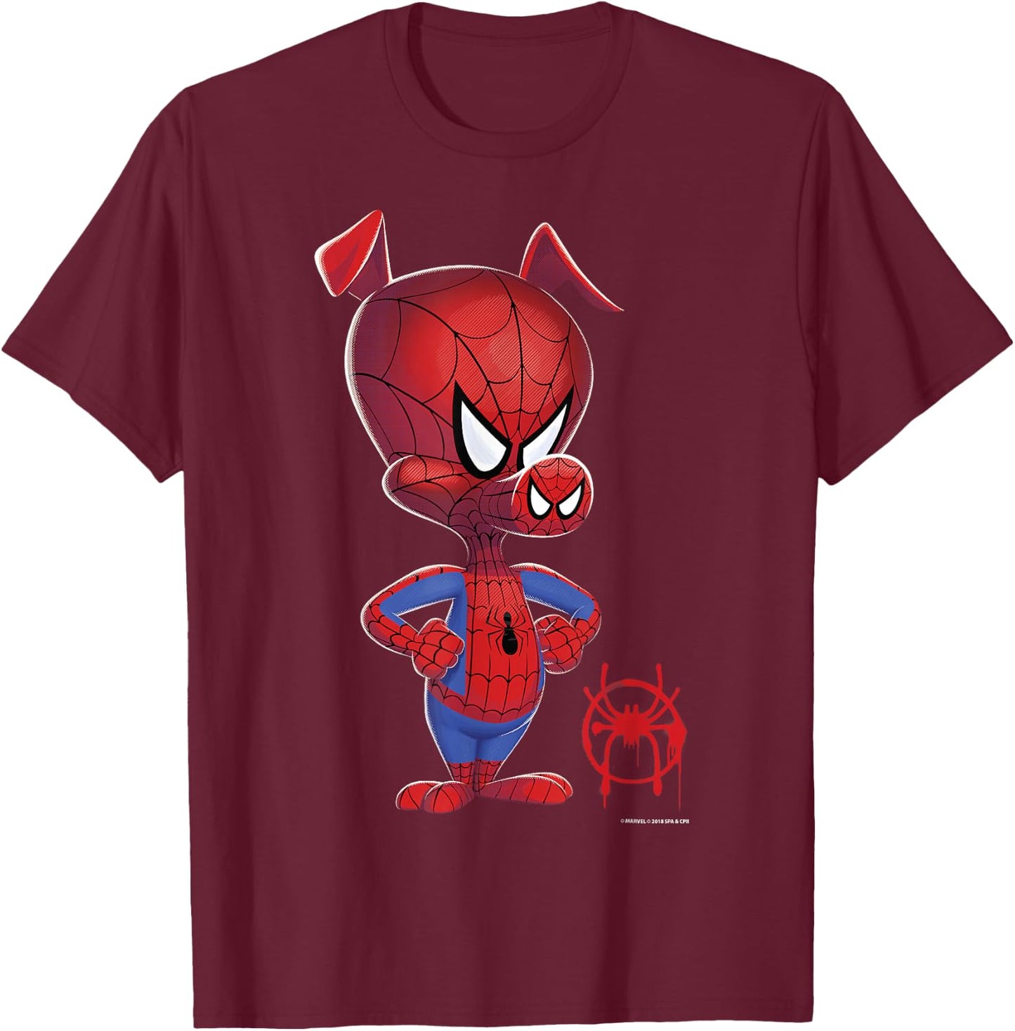 Marvel Spider-Man Spiderverse Spider-Ham Graphic T-Shirt - T-Shirt | Maroon