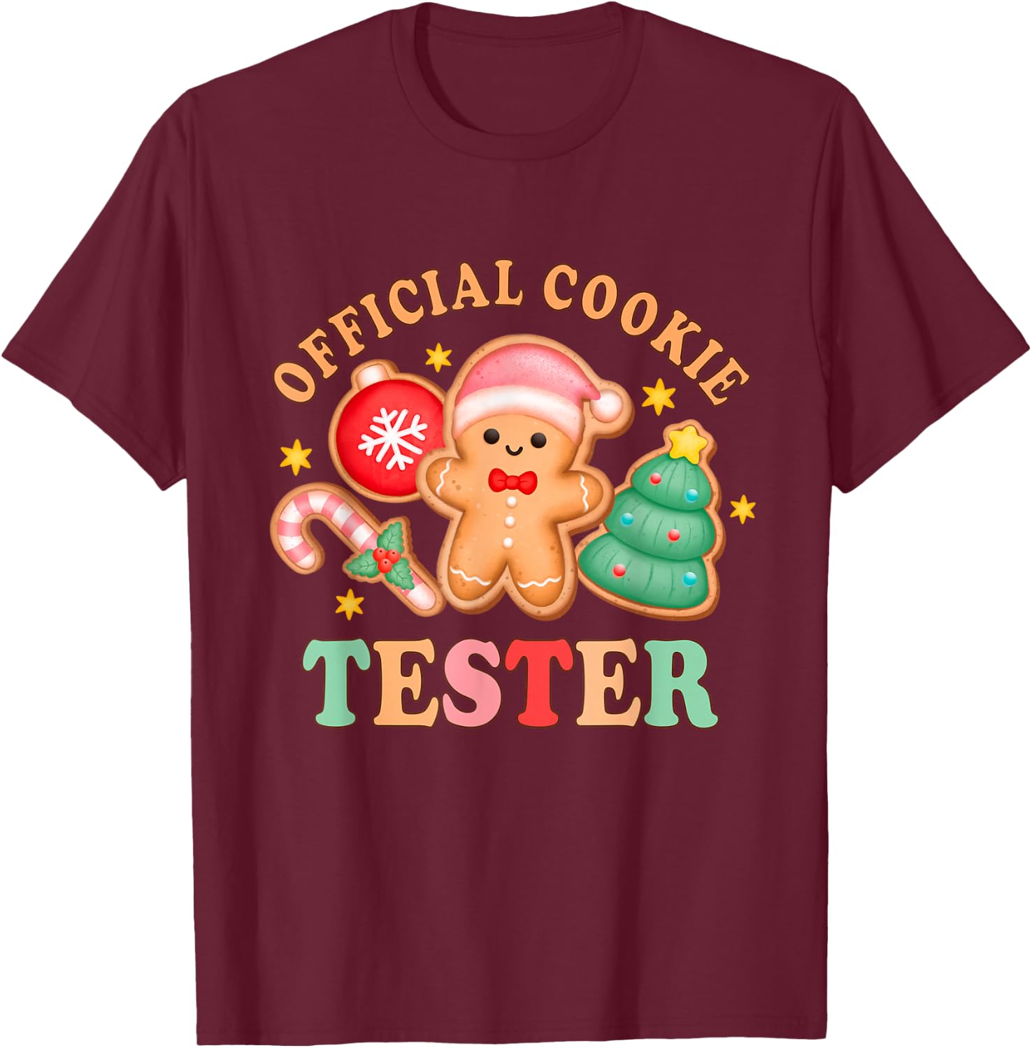 Official Cookie Tester Christmas Couples Matching Toddler T-Shirt - T-Shirt | Maroon