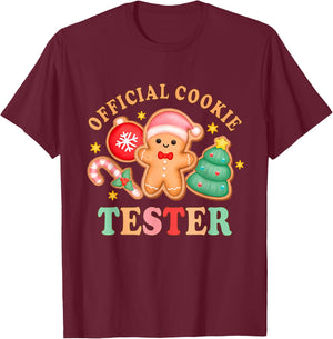 Official Cookie Tester Christmas Couples Matching Toddler T-Shirt - T-Shirt | Maroon