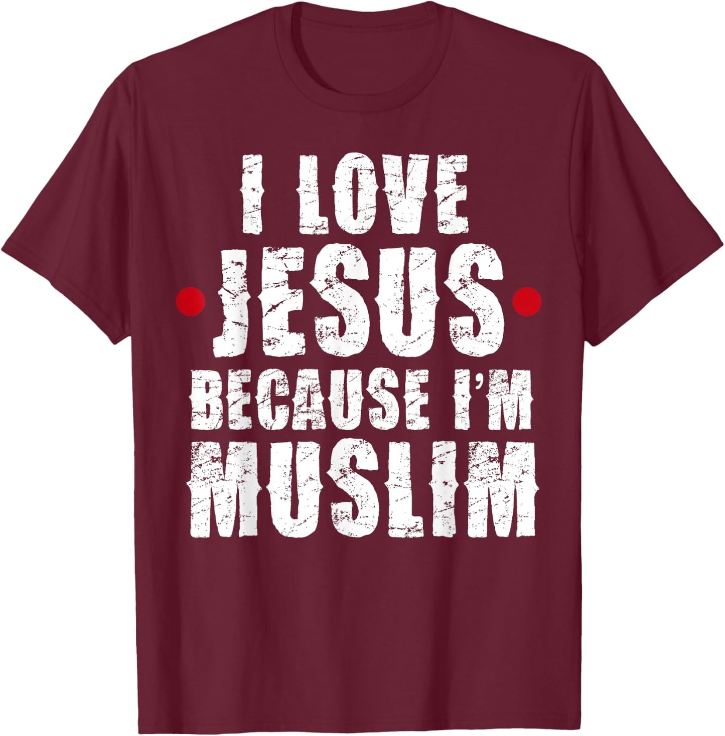 Ramadan Shirt Mubarak Quran I Love Jesus Muslim Gift T-Shirt - T-Shirt | Maroon
