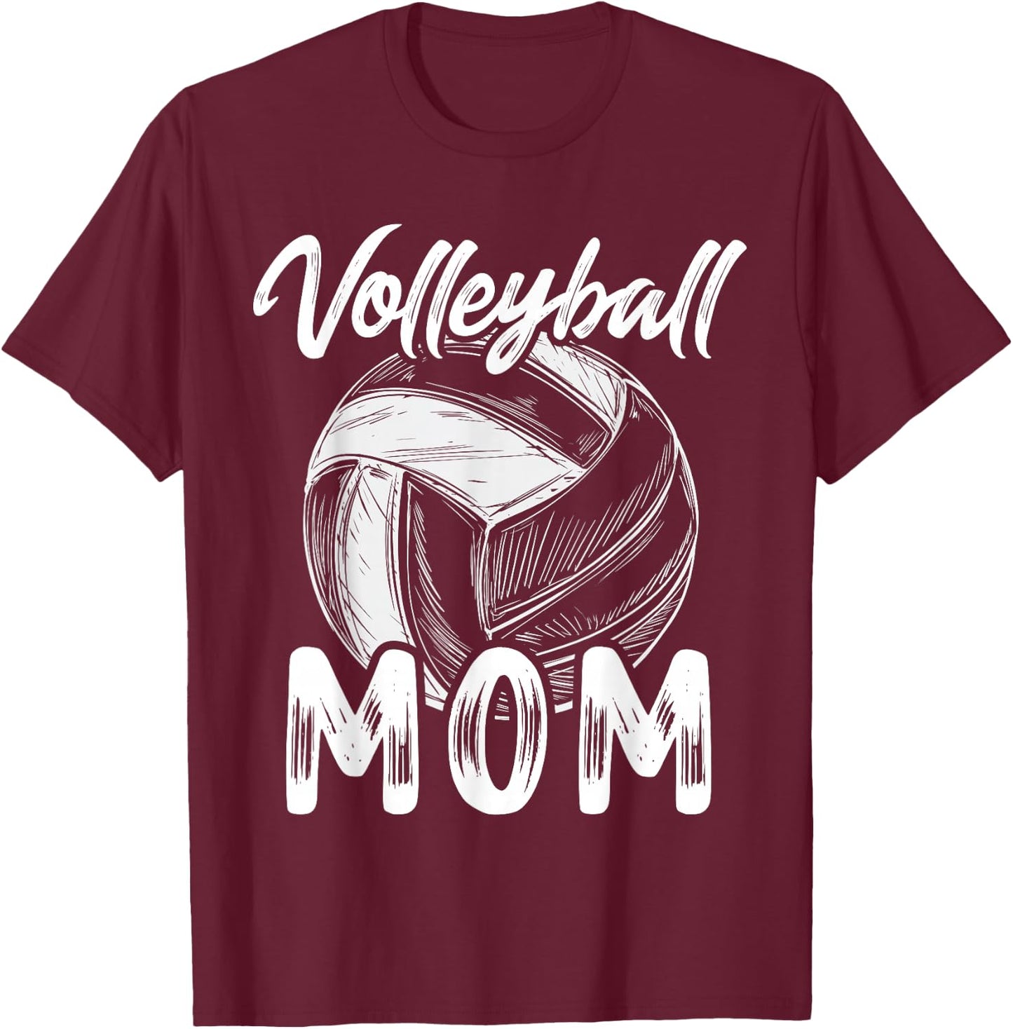 Volleyball Mom Family Matching Players Team Mommy T-Shirt - T-Shirt | Maroon