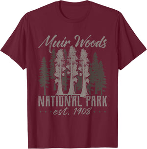 Muir Woods 1908 Shirt Vintage Redwood Shirt National Park T-Shirt - T-Shirt | Maroon