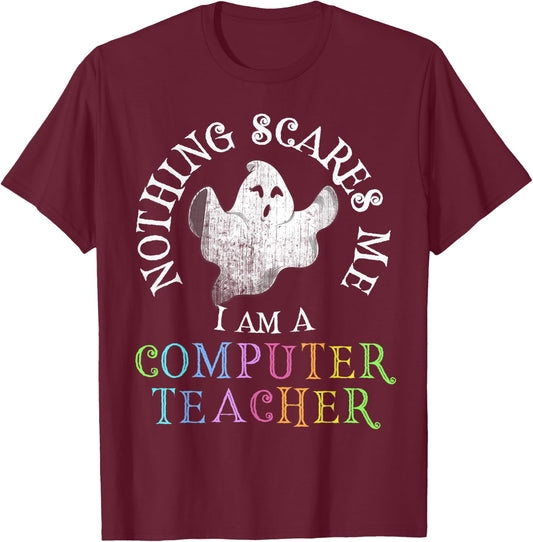 This Is My Spooky COMPUTER TEACHER Costume Don't Scare Me T-Shirt - T-Shirt | Maroon