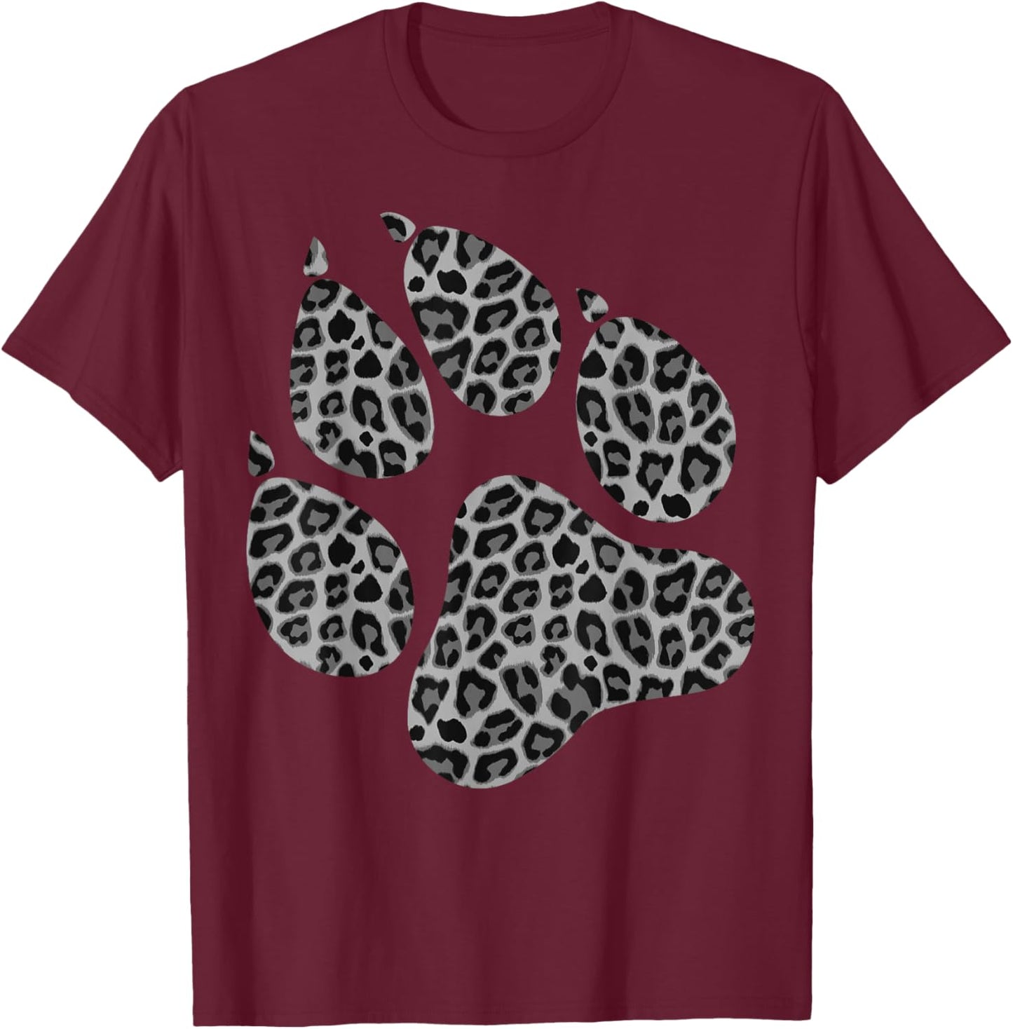Funny Leopard Print Paw | Cool Cheetah Skin Boys Girls Gift T-Shirt - T-Shirt | Maroon
