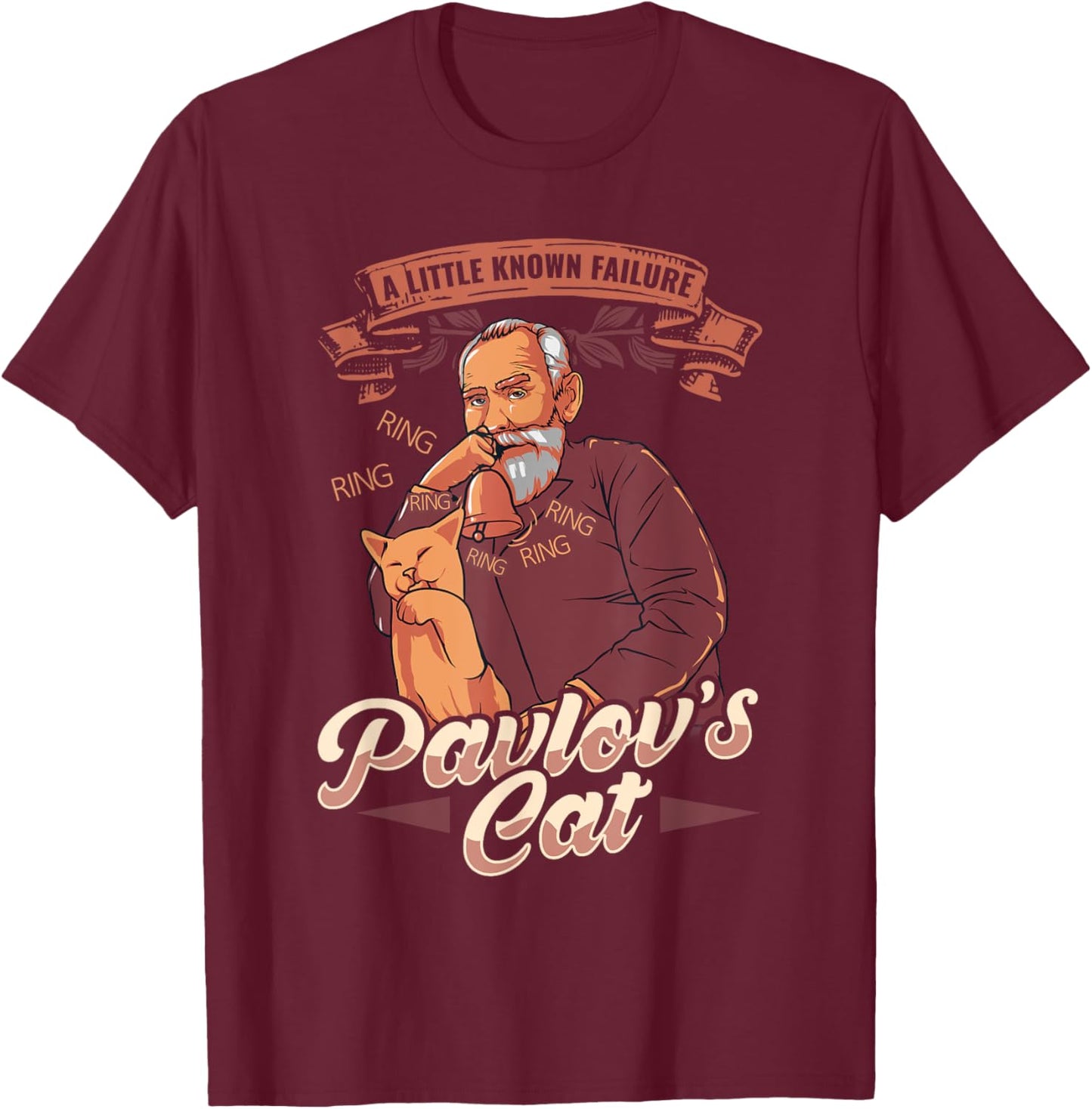 Pavlov's Cat Funny Psychology Nerd Gift Women Kids T-Shirt - T-Shirt | Maroon