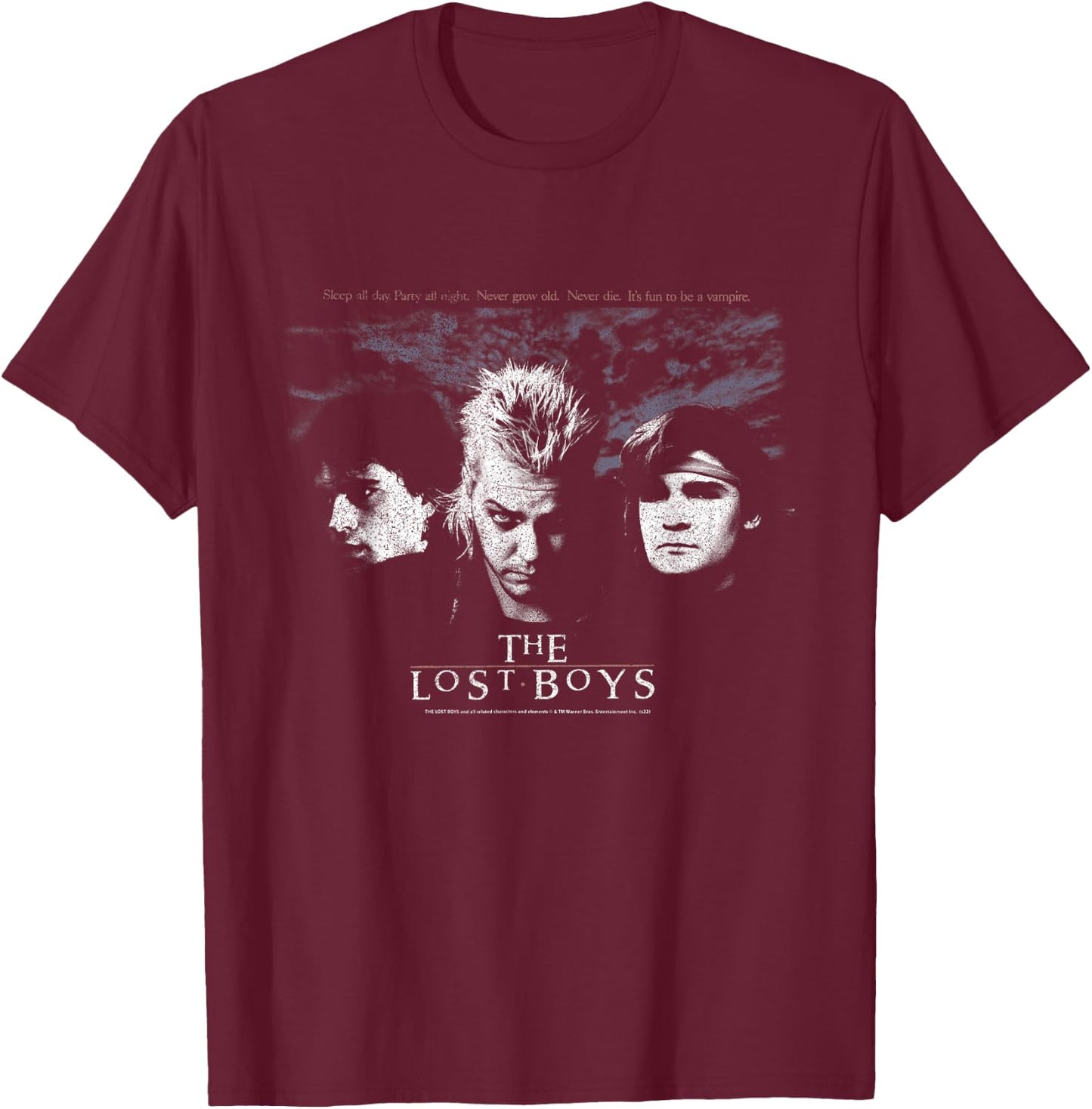 The Lost Boys Group Retro Poster Small T-Shirt - T-Shirt | Maroon