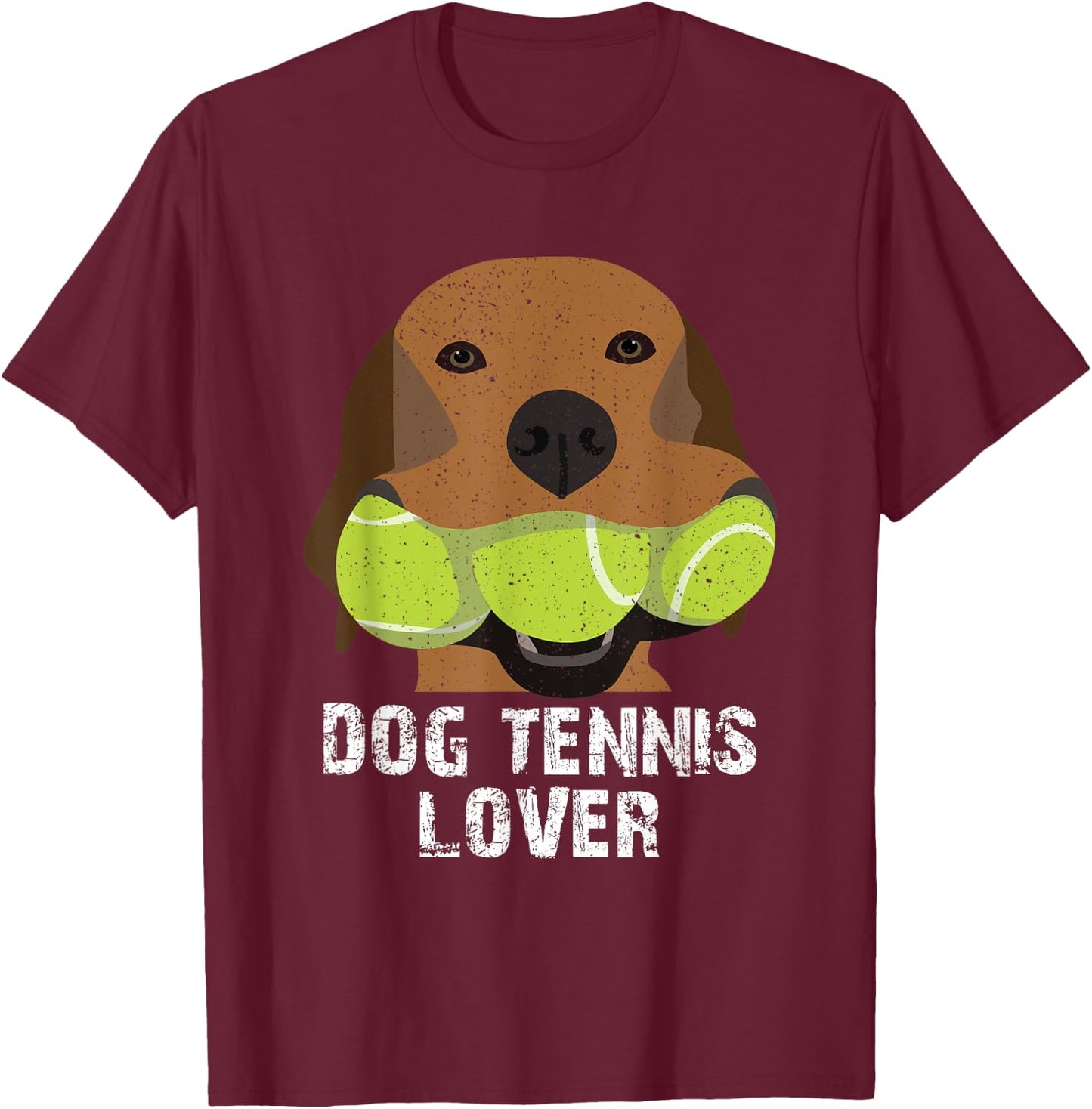 Dog tennis lover tennis balls Women Girls Kids T-Shirt - T-Shirt | Maroon