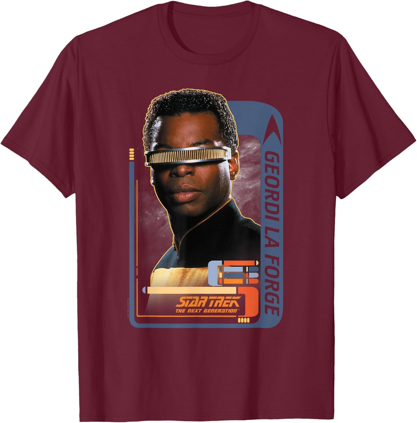 Star Trek Geordi Laforge T-Shirt - T-Shirt | Maroon