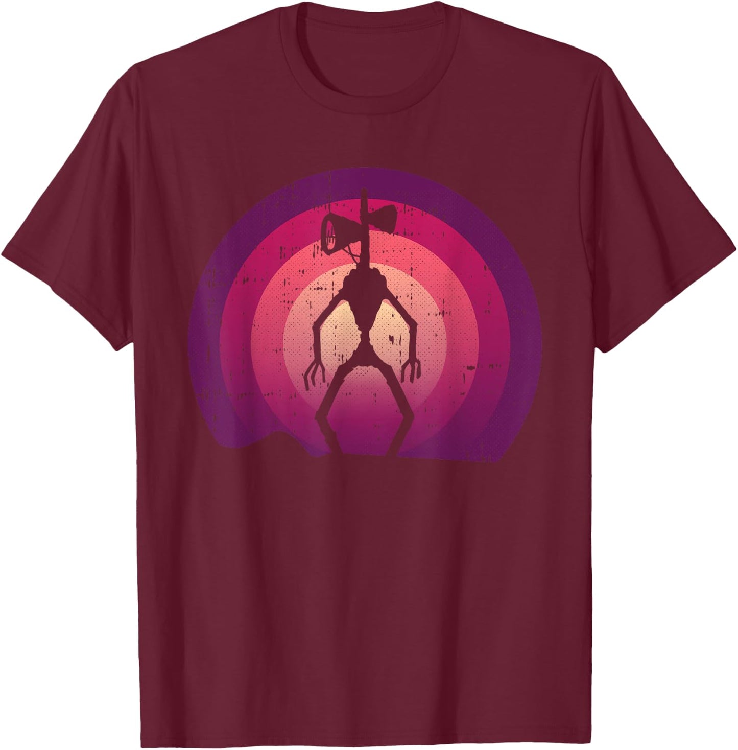 Siren Head Lazy Halloween Costume Retro Cryptid Creepy T-Shirt - T-Shirt | Maroon