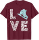 Ice Skates Figure Skating Ice Skates Rink Skate T-Shirt - T-Shirt | Maroon