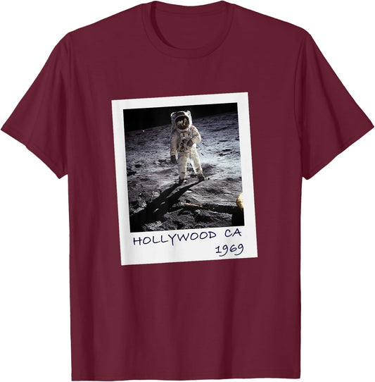 Fake Moon Landing Conspiracy Theory Funny T-Shirt - T-Shirt | Maroon