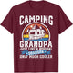 Camping Grandpa Funny Camper RV Retro Papa Outdoors Gift T-Shirt - T-Shirt | Maroon