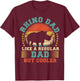 Vintage Rhino Dad Like A Regular Dad Rhino Father's Day T-Shirt - T-Shirt | Maroon