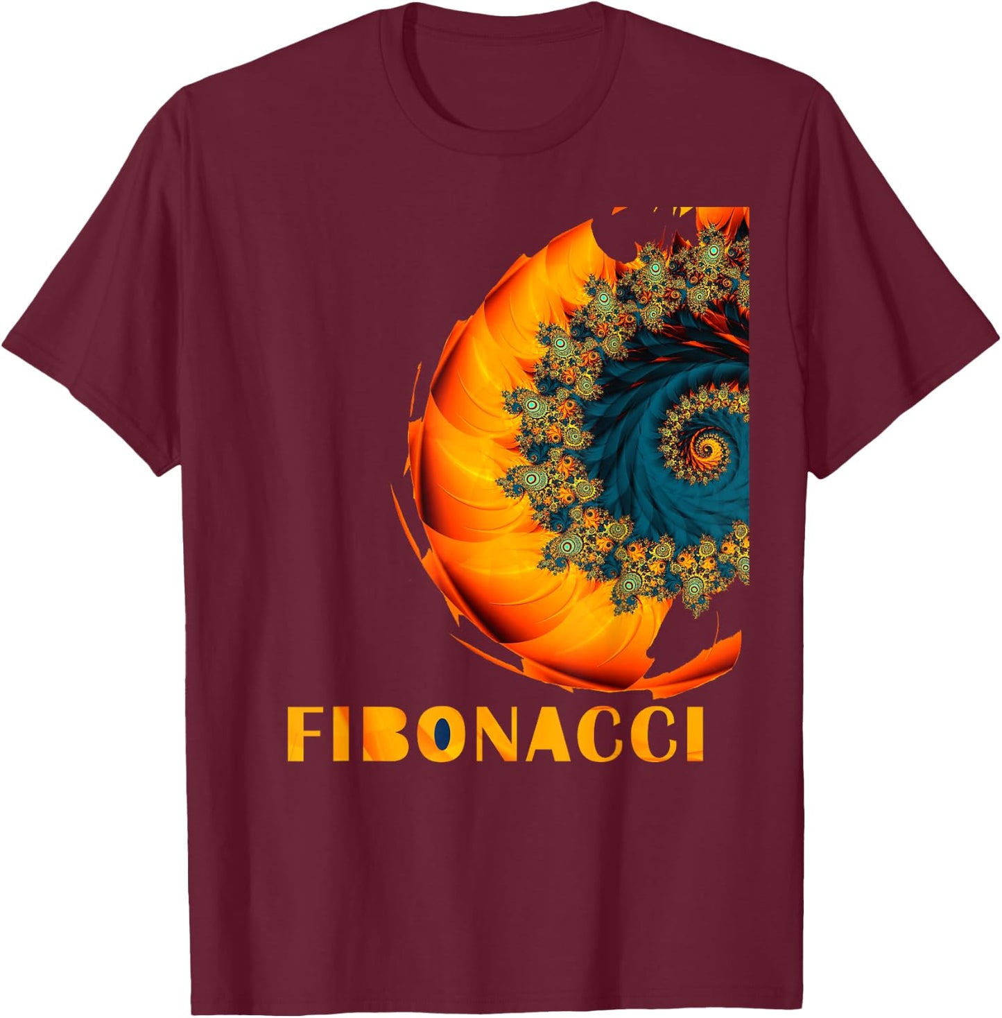 Mega Geometric Sacred Geometry Shirts Fibonacci Flower Circle Black Adult Casual Modern Short Sleeve T-Shirt - T-Shirt | Maroon